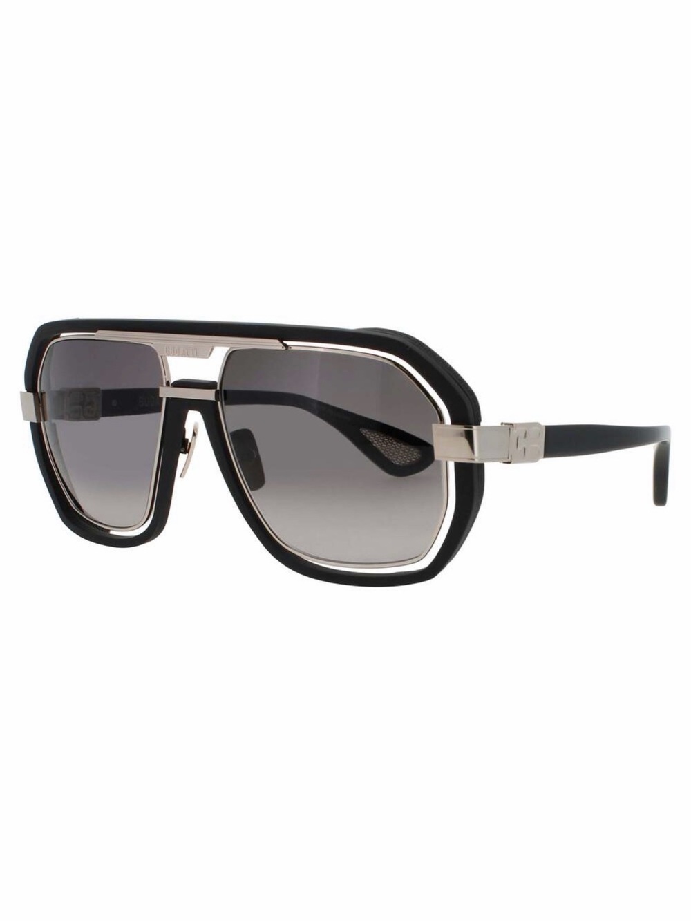 NEW BUGATTI 08 MBK/WG MATTE BLACK/WHITE GOLD Sunglasses Authentic
